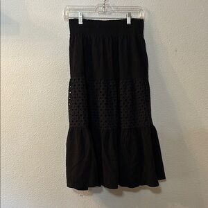 Nine West Black Bubble Midi Skirt